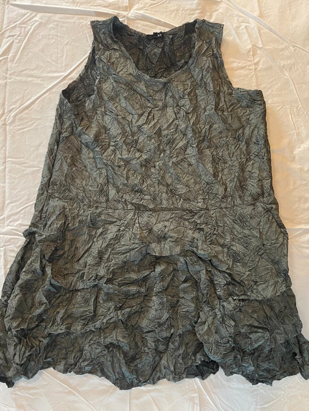 Women's Sun Kim Lagenlook Sleeveless Gray Dress Art to Wear XL